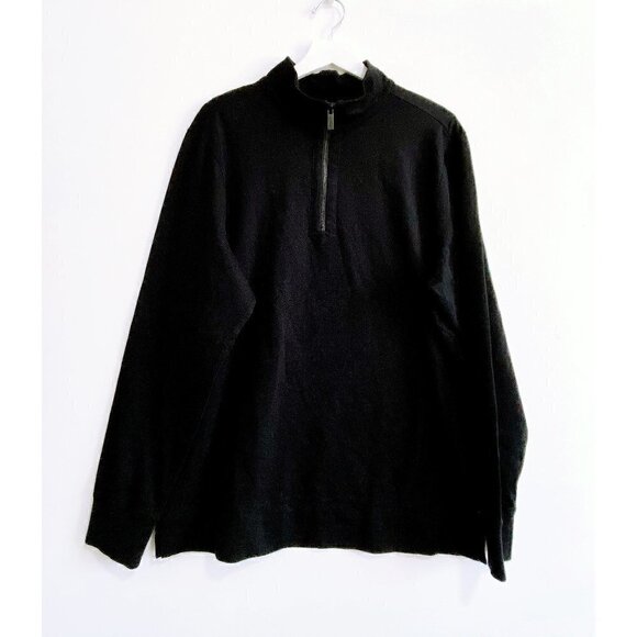 NWT GoodMan Brand Sweater French Terry Half Zip  Black Sweater size XL - Picture 2 of 9
